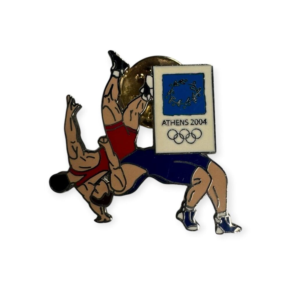 Vintage 2004 Athens Wrestling Pin Olympics Sports Rare Vintage